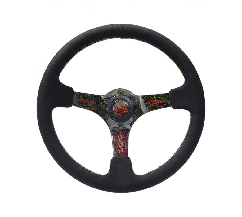 NRG RST-036MB-RL 350mm Ryan Litteral Black Alcantara Steering Wheel ft 909 Signature