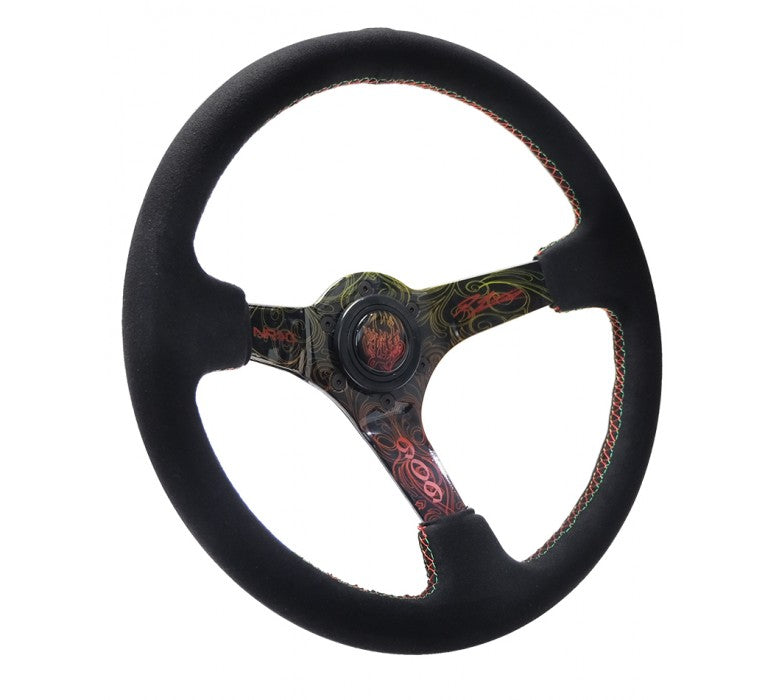 NRG RST-036MB-RL 350mm Ryan Litteral Black Alcantara Steering