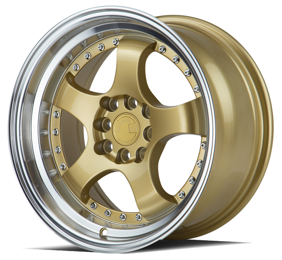 Aodhan AH03 16x8 4x100/114.3 +15 Gold w/Machined Lip - DriverMod Industries