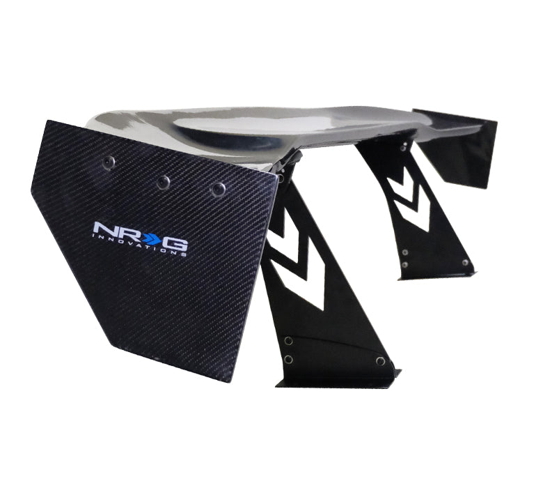 NRG CARB-A691NRG Universal 69" Carbon Fiber Spoiler with NRG logo, Stand Cut Out, Large Side Plate