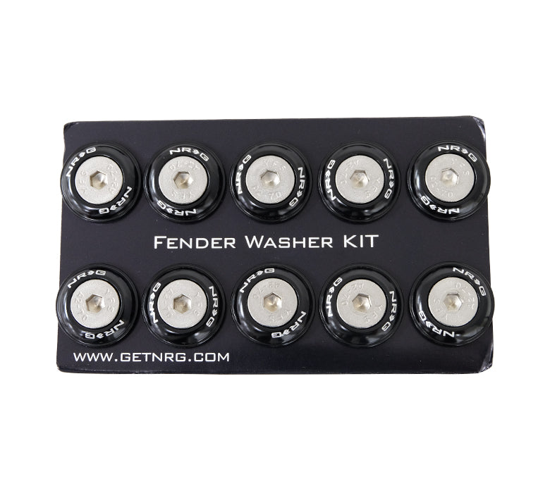 NRG FW-100BK Black Rivets for Plastic Fender Washer Kit (Set of 10)