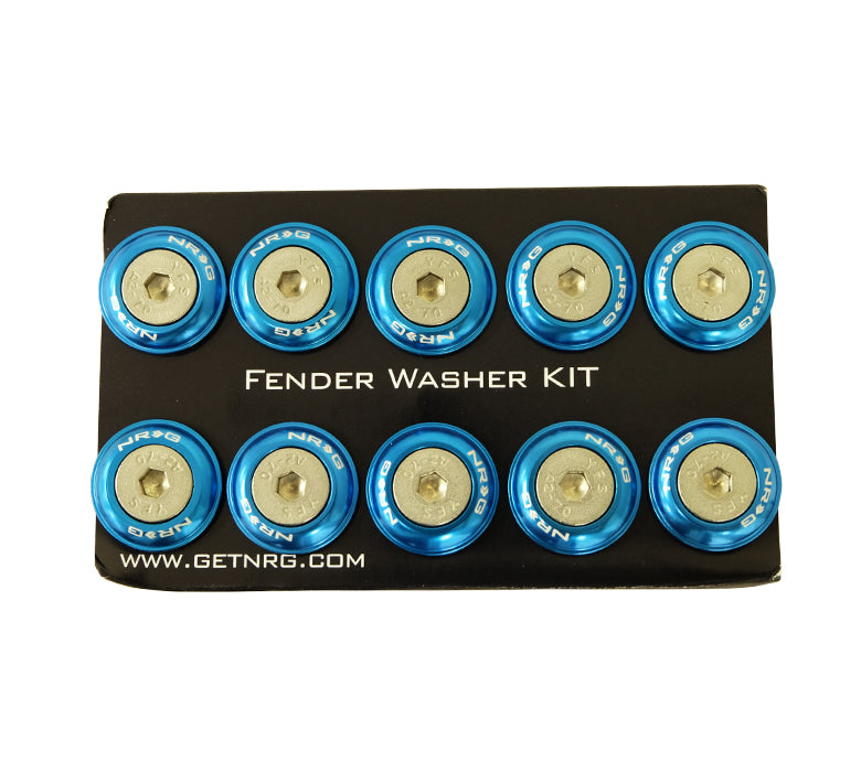 NRG FW-100BL Blue Rivets for Plastic Fender Washer Kit (Set of 10)