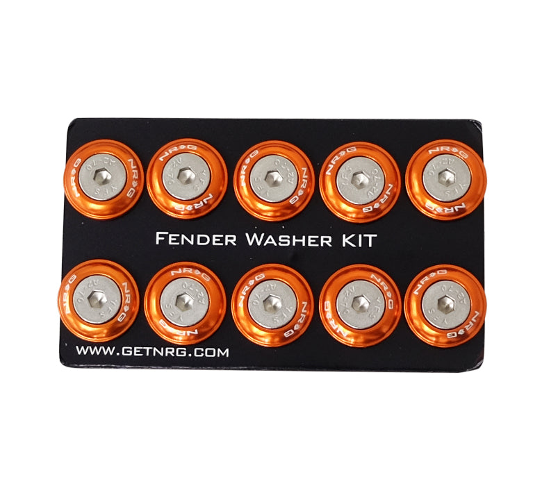NRG FW-100OR Orange Rivets for Plastic Fender Washer Kit (Set of 10)