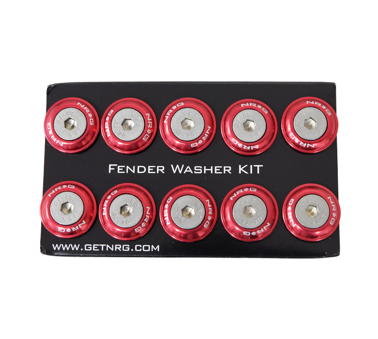 NRG FW-100RD Red Rivets for Plastic Fender Washer Kit (Set of 10)