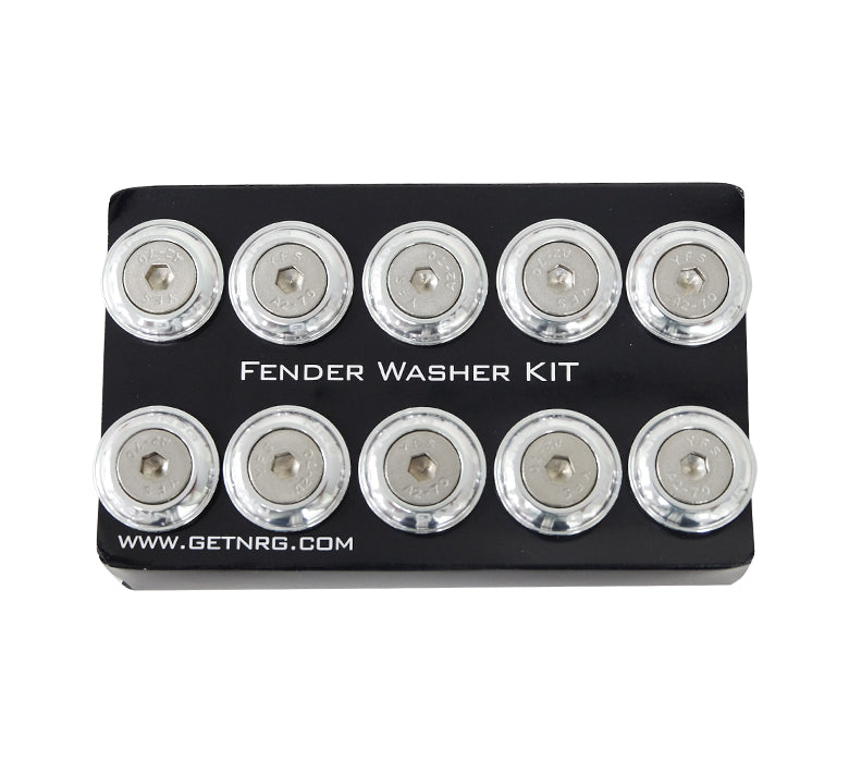 NRG FW-100SL Silver Rivets for Plastic Fender Washer Kit (Set of 10)
