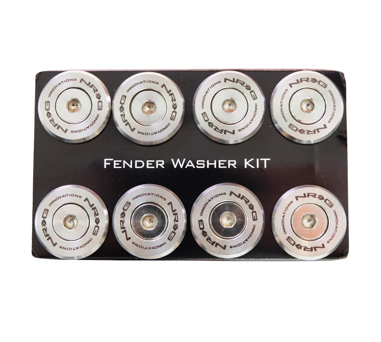NRG Fender Washer Kit w/Rivets For Metal (Titanium) - Set of 10