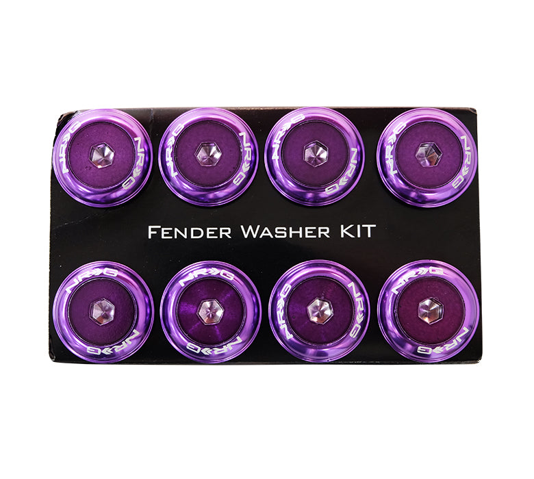 NRG FW-800PP Purple with Color Matched Bolts Rivets for Plastic Fender Washer Kit (Set of 8) - M8 Size Fits 12mm Bolts
