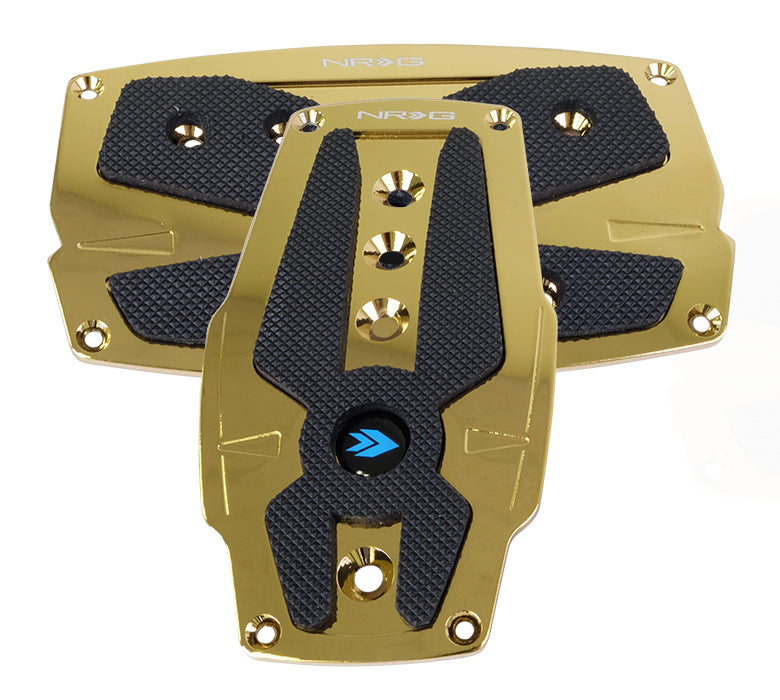 NRG PDL-250CG Chrome Gold Aluminum Sport Pedal with Black Rubber Inserts (Automatic Transmission)