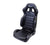 NRG RSC-208L/R Reclinable Black Leather Racing Seat with White Stitching