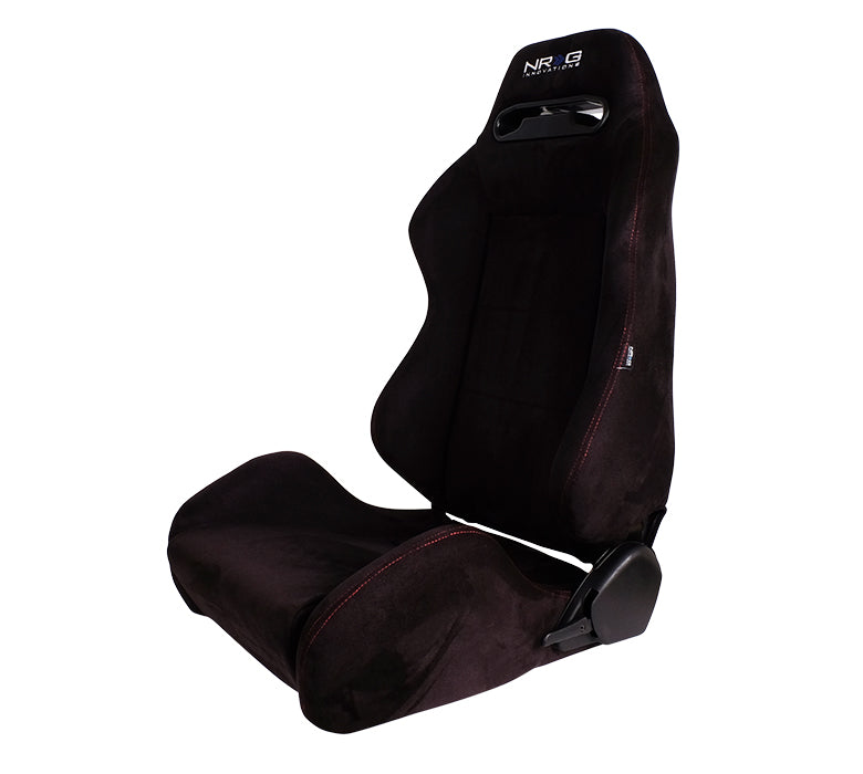 NRG RSC-220L/R Suede Type-R Seat with Red Stitching