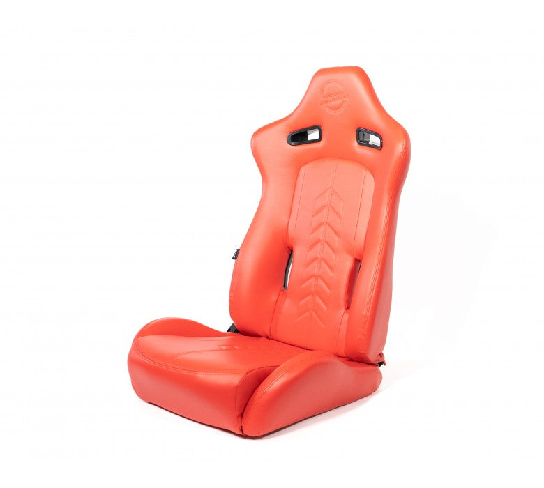 NRG RSC-810RD L/R "The Arrow" Red Vinyl Racing Seat with Red Stitching