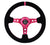 NRG RST-006S-FHA 350mm Black Suede Fushia Center Reinforced Racing Steering Wheel