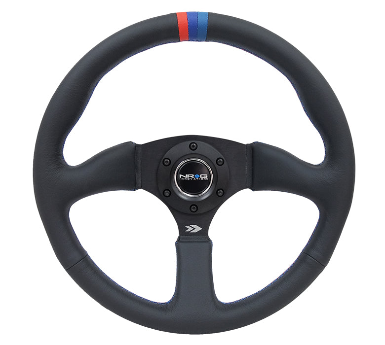 NRG RST-023MB-R-M3 350mm Leather Reinforced Steering Wheel M3 Stitching