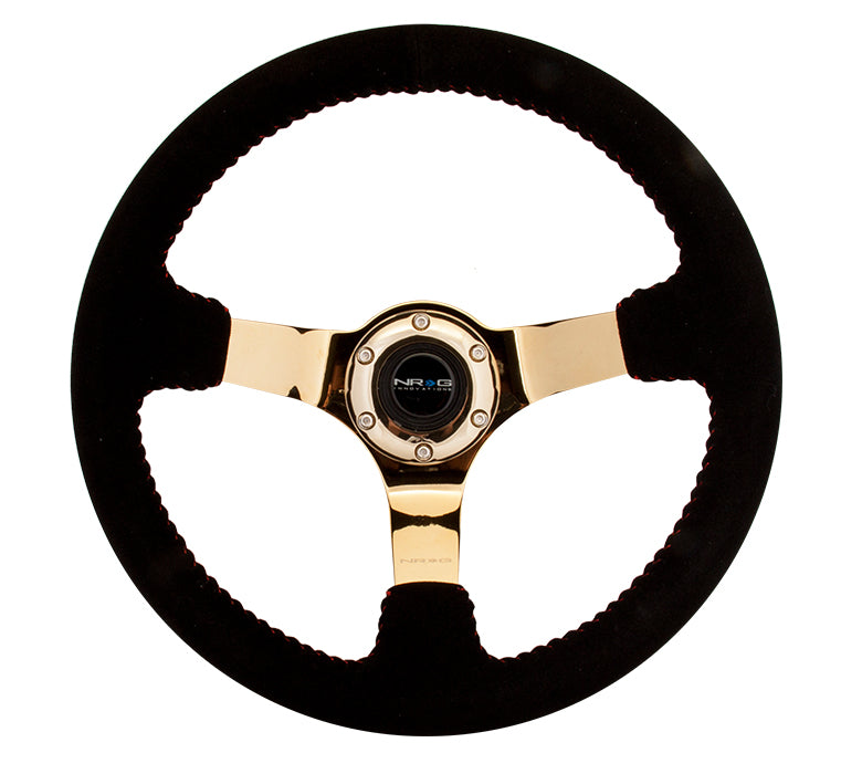 NRG RST-036GD-S 350mm Black Suede Steering Wheel