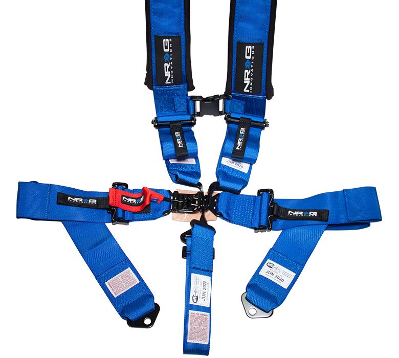 NRG SBH-5PCBL-620 Blue SFI 16.1 5 Point 3 inch Seat Belt Harness with Latch