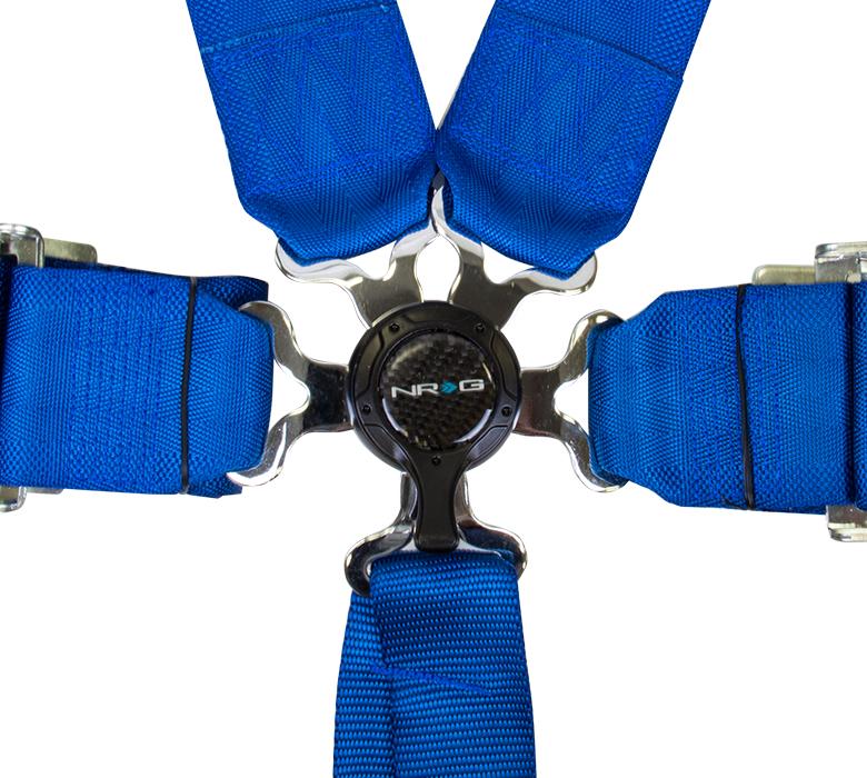 NRG SBH-6PCBL Blue 6 Point 3inch Seat Belt Harness with Cam Lock