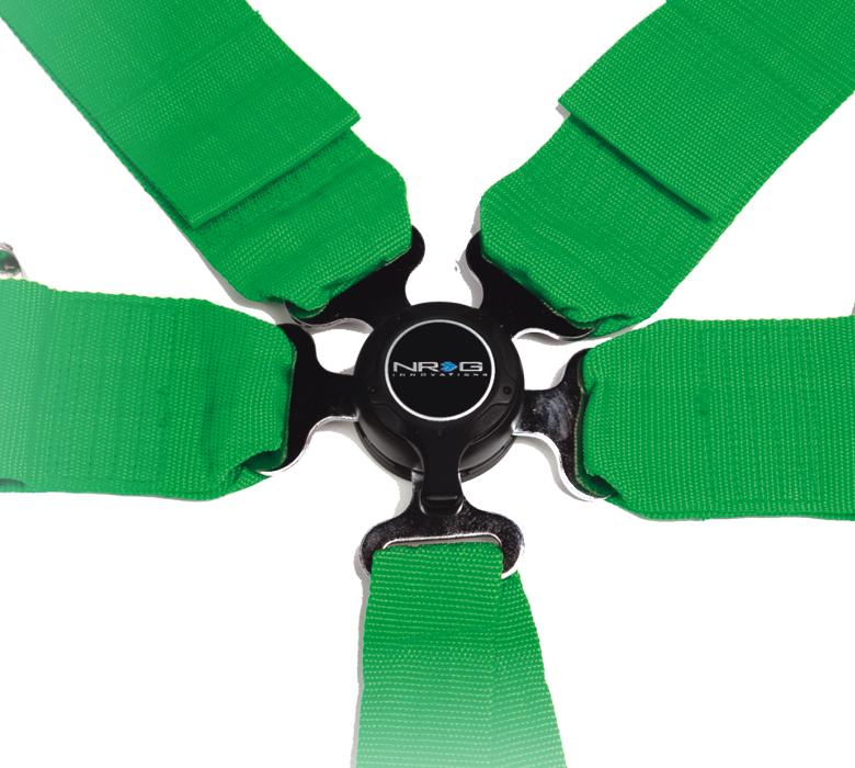 NRG SBH-6PCGN Green 6 Point 3inch Seat Belt Harness with Cam Lock