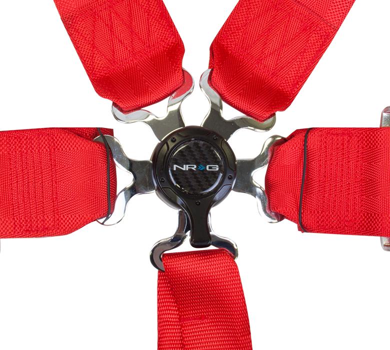 NRG SBH-6PCRD Red 6 Point 3inch Seat Belt Harness with Cam Lock