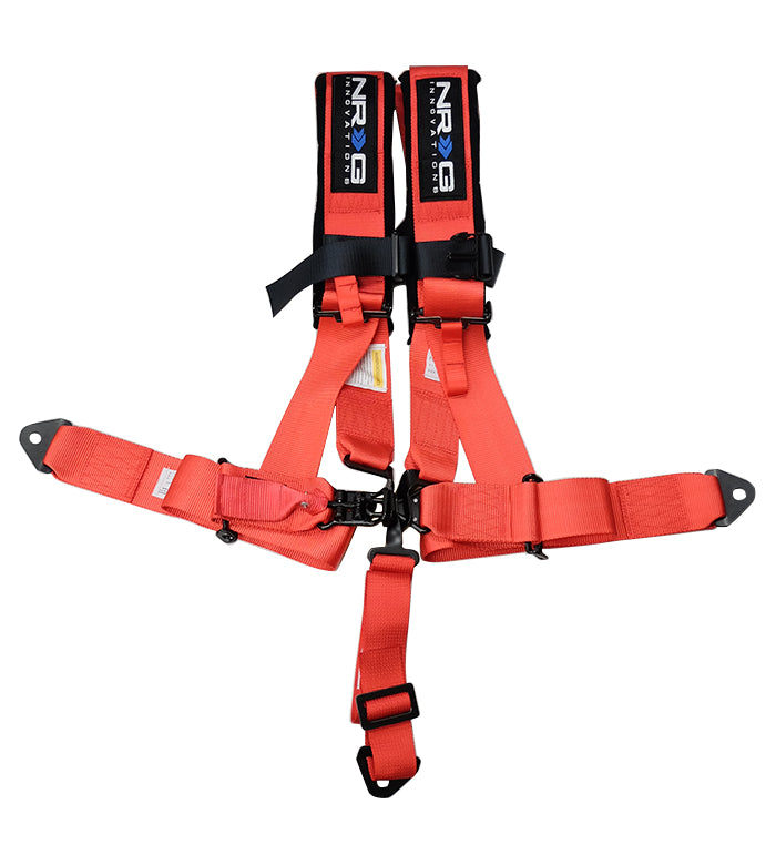 NRG SBH-R5PC RD Red 5 Point 3inch Seat Belt Harness with Latch