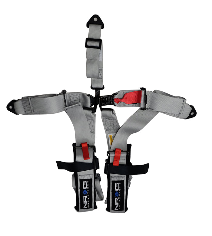 NRG SBH-R5PC SL Silver 5 Point 3inch Seat Belt Harness with Latch