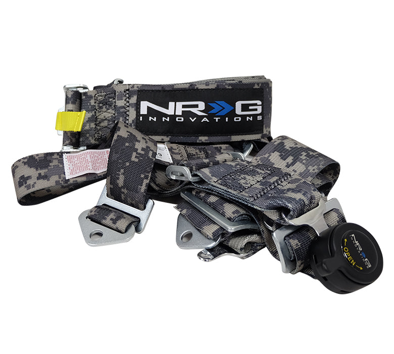 NRG SBH-RS5PCDCAMO-GY Digital Camo SFI 16.1 5 Point 3 inch Seat Belt Harness with Cam Lock