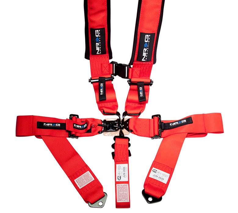 NRG SBH-5PCRD-620 Red SFI 16.1 5 Point 3 inch Seat Belt Harness with Latch