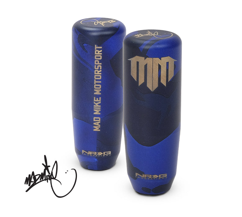 NRG SK-450MC-MM Mad Mike Signature Short Shifter Blue Camo Weighted Universal Shift Knob