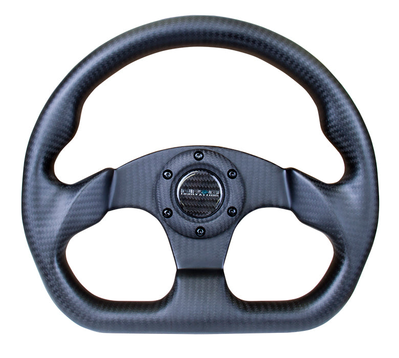 NRG ST-009CF/MB 320mm Matte Black Flat Bottom Carbon Fiber Steering Wheel