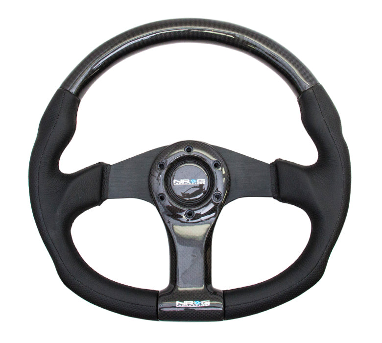 NRG ST-013CFBK 350mm Black Oval Carbon Fiber Steering Wheel