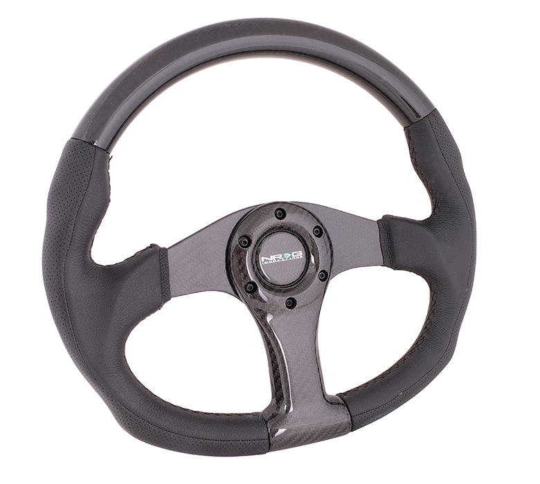 NRG ST-013CFCF 350mm Black Carbon Oval Carbon Fiber Steering Wheel