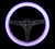 NRG ST-015BK-GL/PP 350mm Purple Glow in the Dark 3 Black Spokes Classic Wood Grain Wheel