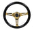 NRG ST-015CG-BK 350mm Gold Spokes - Black Grip 3 Chrome Classic Wood Grain Wheel