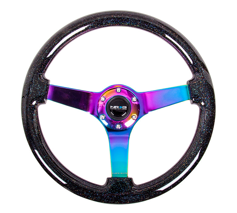 NRG RST-036BSB-MC 350mm Black Sparkled Wood Grain Steering Wheel